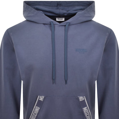 Moschino Active Logo Tape Hoodie Blue