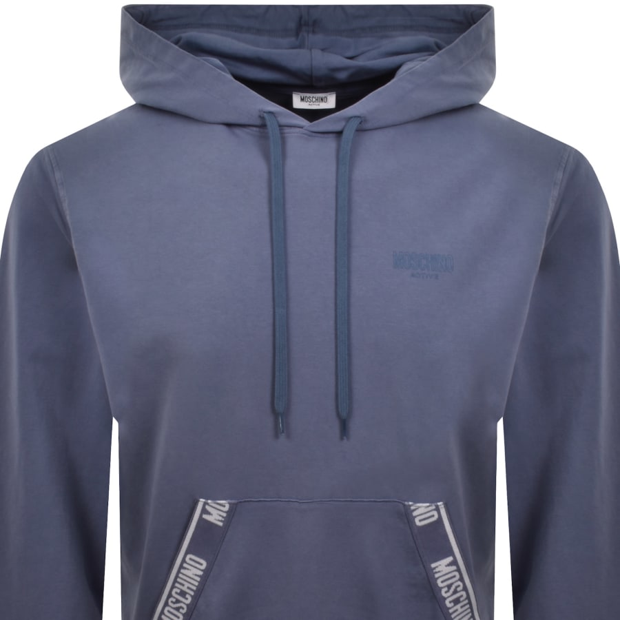 Moschino Active Logo Tape Hoodie Blue