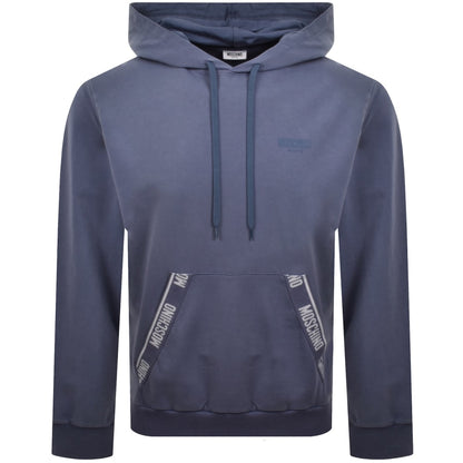 Moschino Active Logo Tape Hoodie Blue