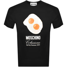 Moschino Eggs Print T Shirt Black