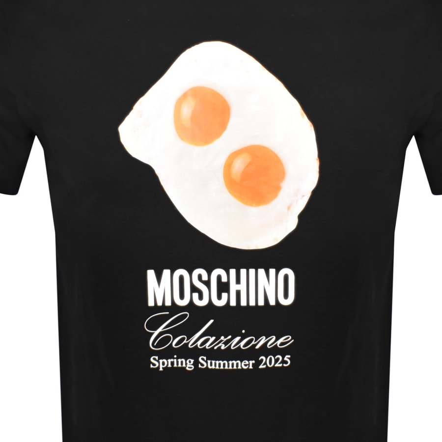 Moschino Eggs Print T Shirt Black