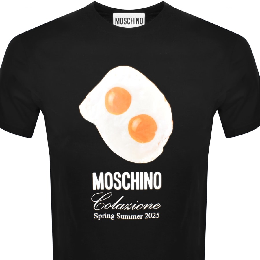 Moschino Eggs Print T Shirt Black