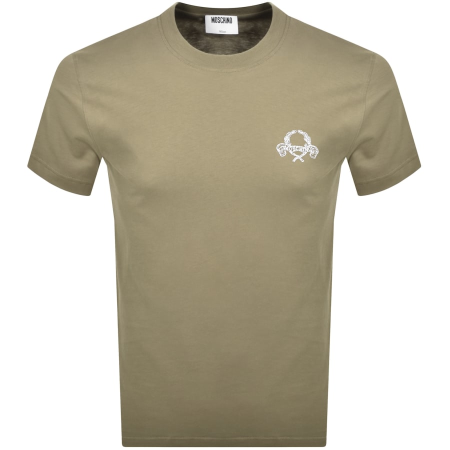 Moschino Laurel Crown Logo T Shirt Green