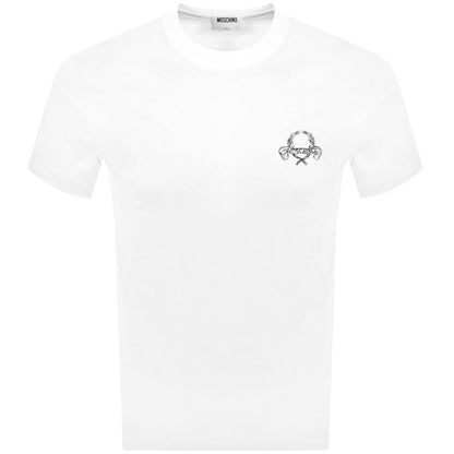 Moschino Laurel Crown Logo T Shirt White