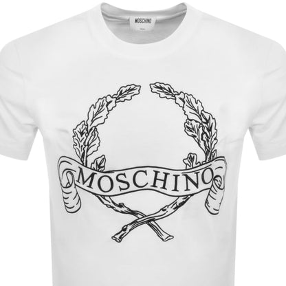 Moschino Laurel Crown Logo T Shirt White
