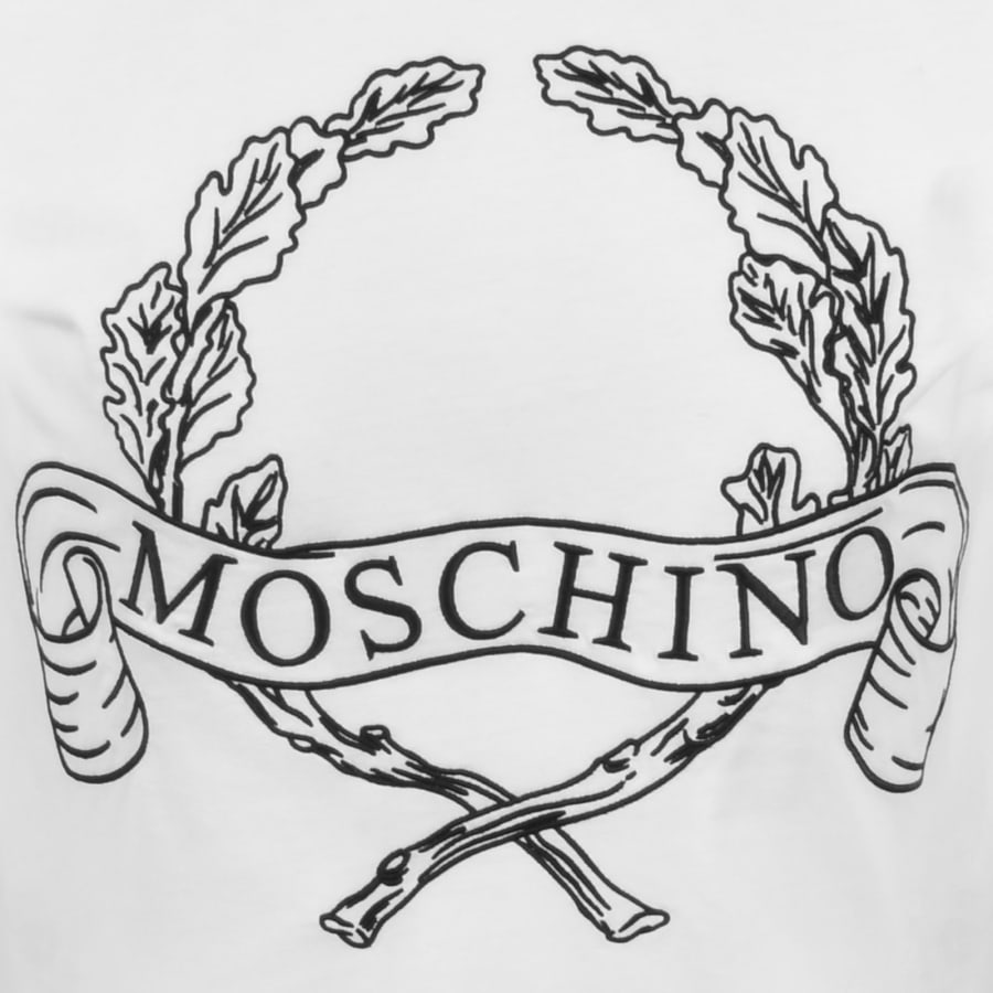 Moschino Laurel Crown Logo T Shirt White