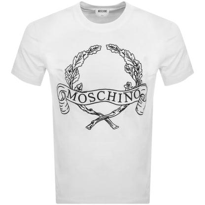 Moschino Laurel Crown Logo T Shirt White
