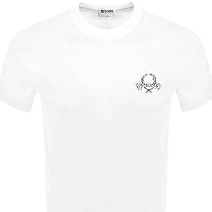 Moschino Laurel Crown Logo T Shirt White