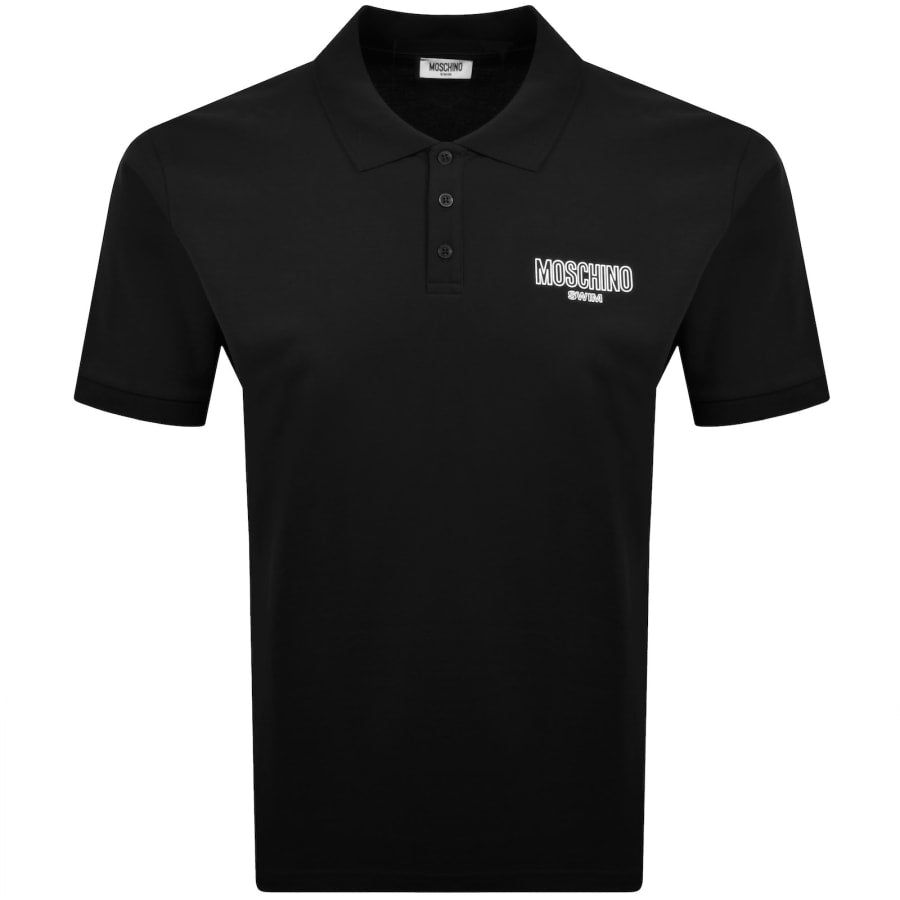 Moschino Swim Short Sleeved Polo T Shirt Black
