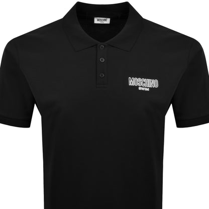 Moschino Swim Short Sleeved Polo T Shirt Black