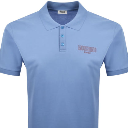 Moschino Swim Short Sleeved Polo T Shirt Blue