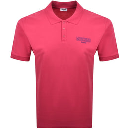 Moschino Swim Short Sleeved Polo T Shirt Pink