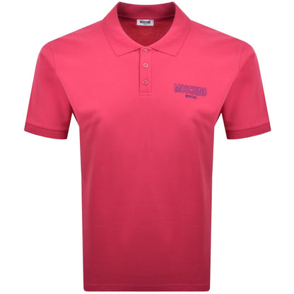 Moschino Swim Short Sleeved Polo T Shirt Pink