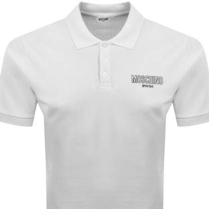 Moschino Swim Short Sleeved Polo T Shirt White