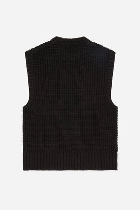 Moss stitch knitted vest