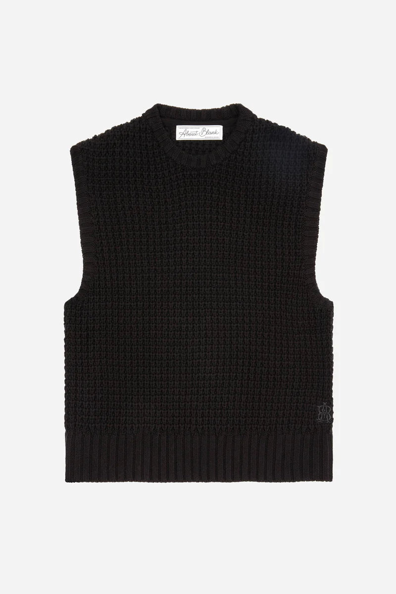 Moss stitch knitted vest
