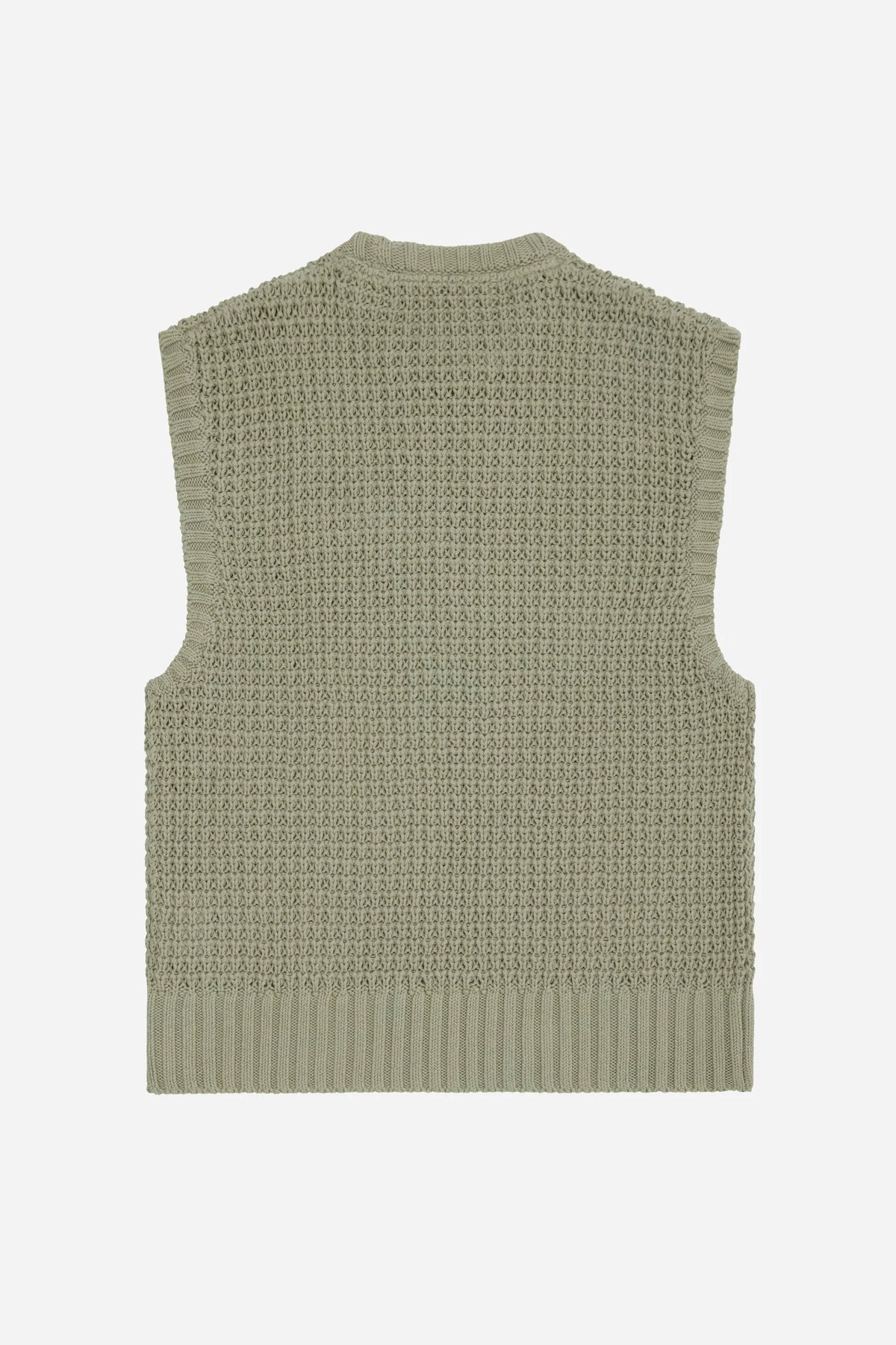 moss stitch knitted vest