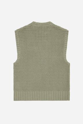 moss stitch knitted vest