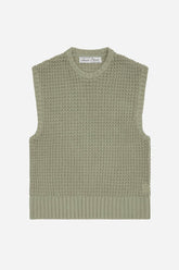moss stitch knitted vest