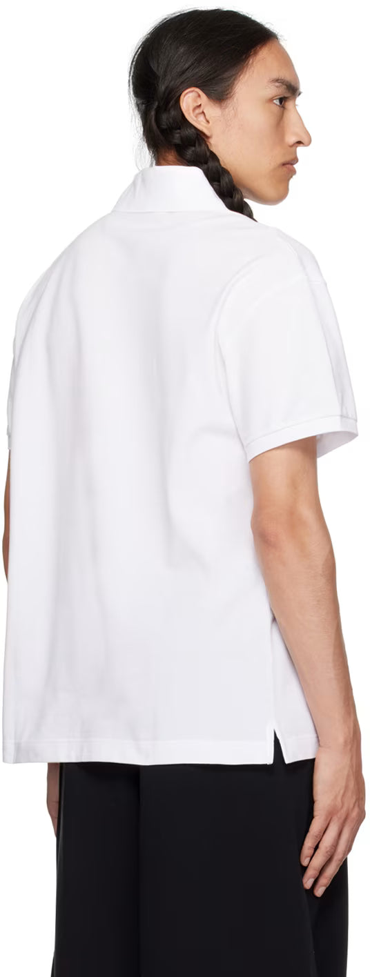 White Embroidered Polo