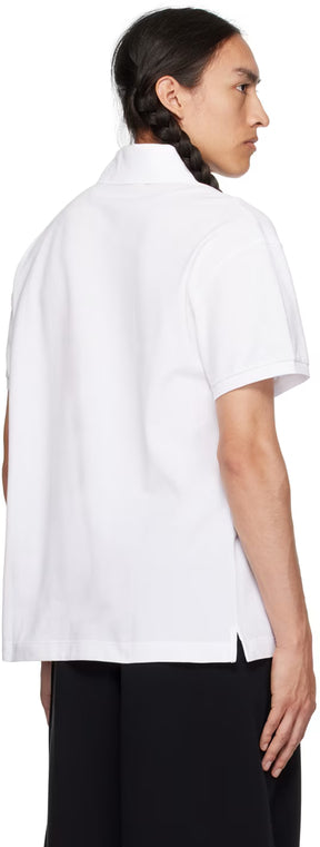 White Embroidered Polo
