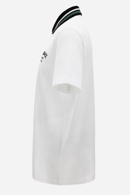 Versace Milano Embroidery Polo In Cotton Piquet
