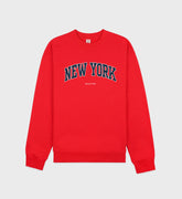 New York Ivy Crewneck - Ruby/Navy
