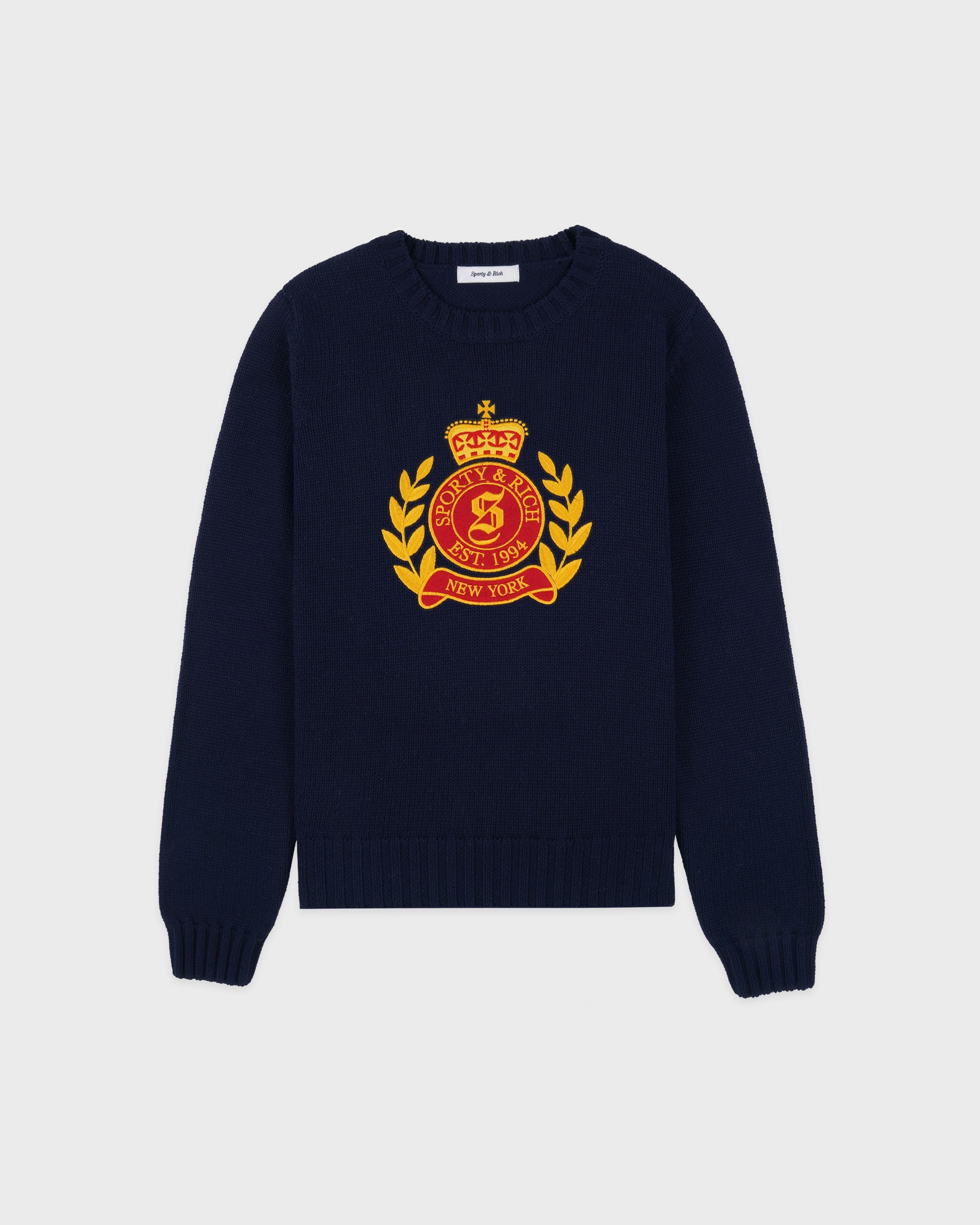 NY Crest Knitted Sweater - Navy
