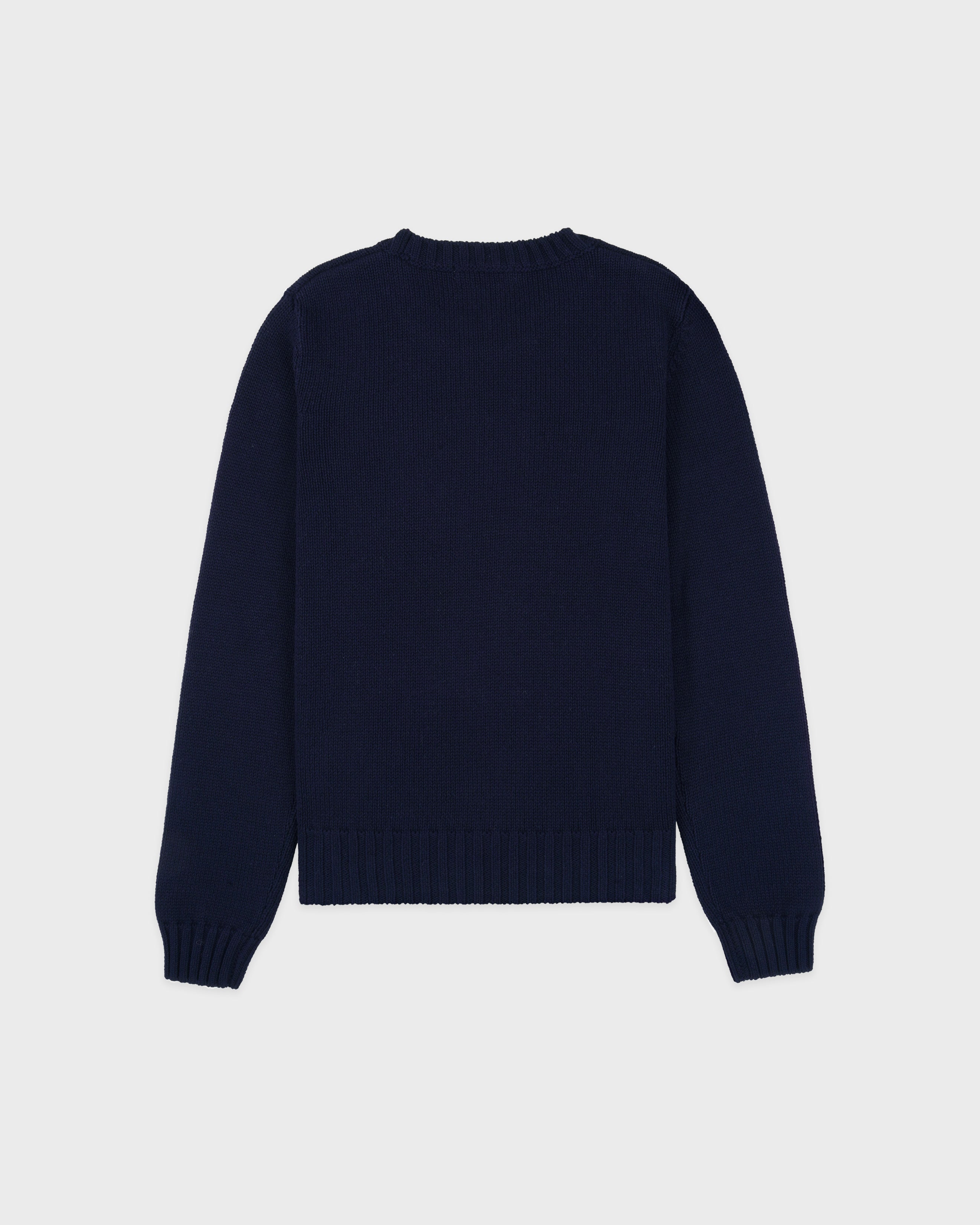 NY Crest Knitted Sweater - Navy