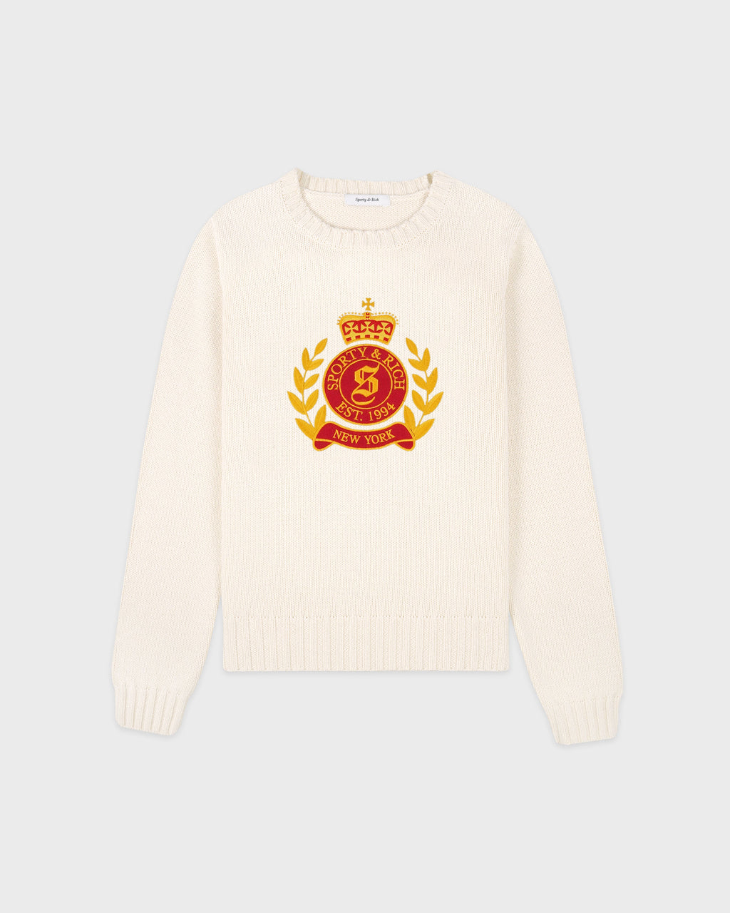 NY Crest Knitted Sweater - Ecru