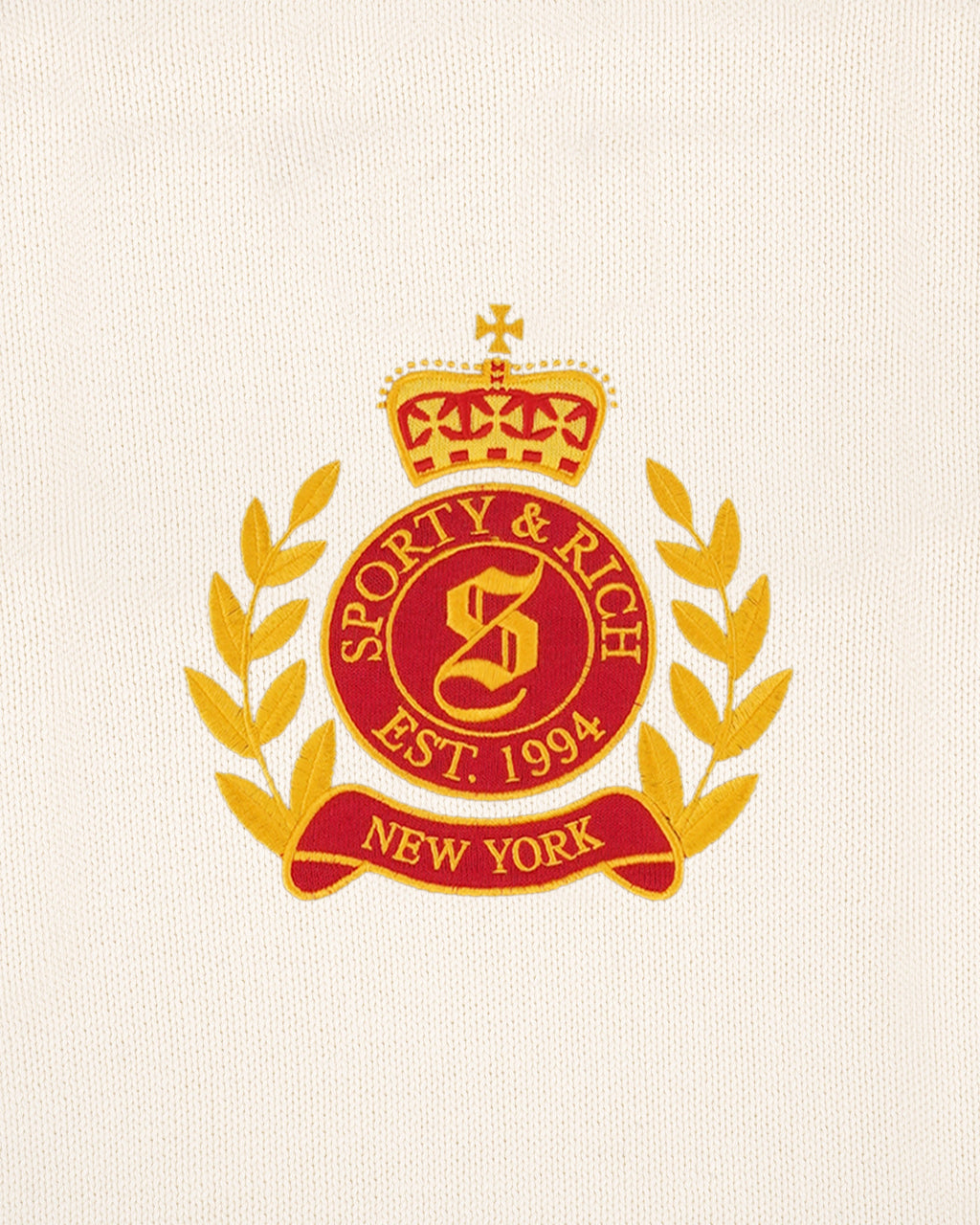 NY Crest Knitted Sweater - Ecru