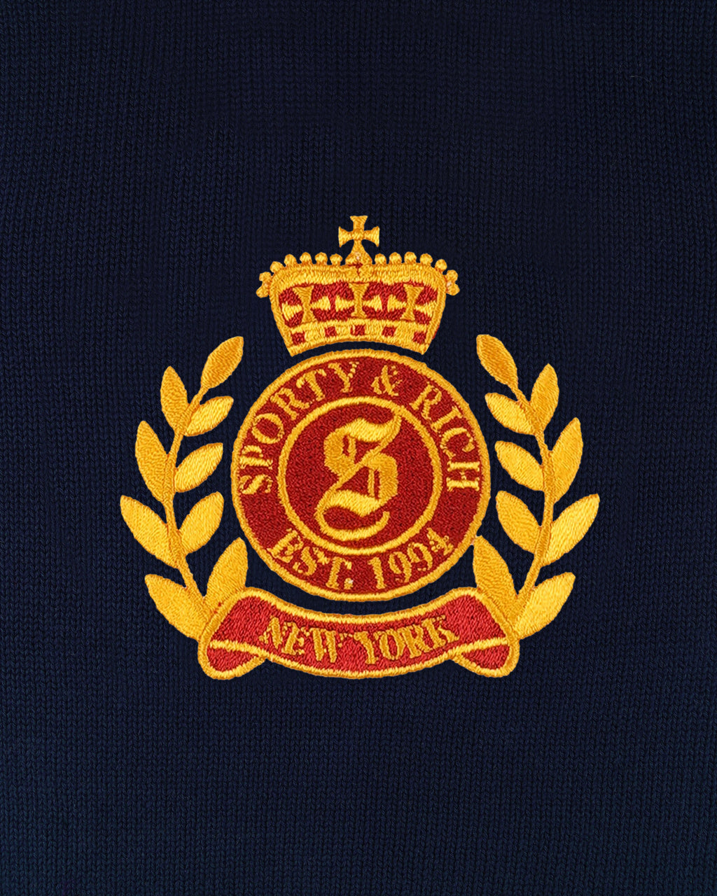 NY Crest Knitted Turtleneck - Navy
