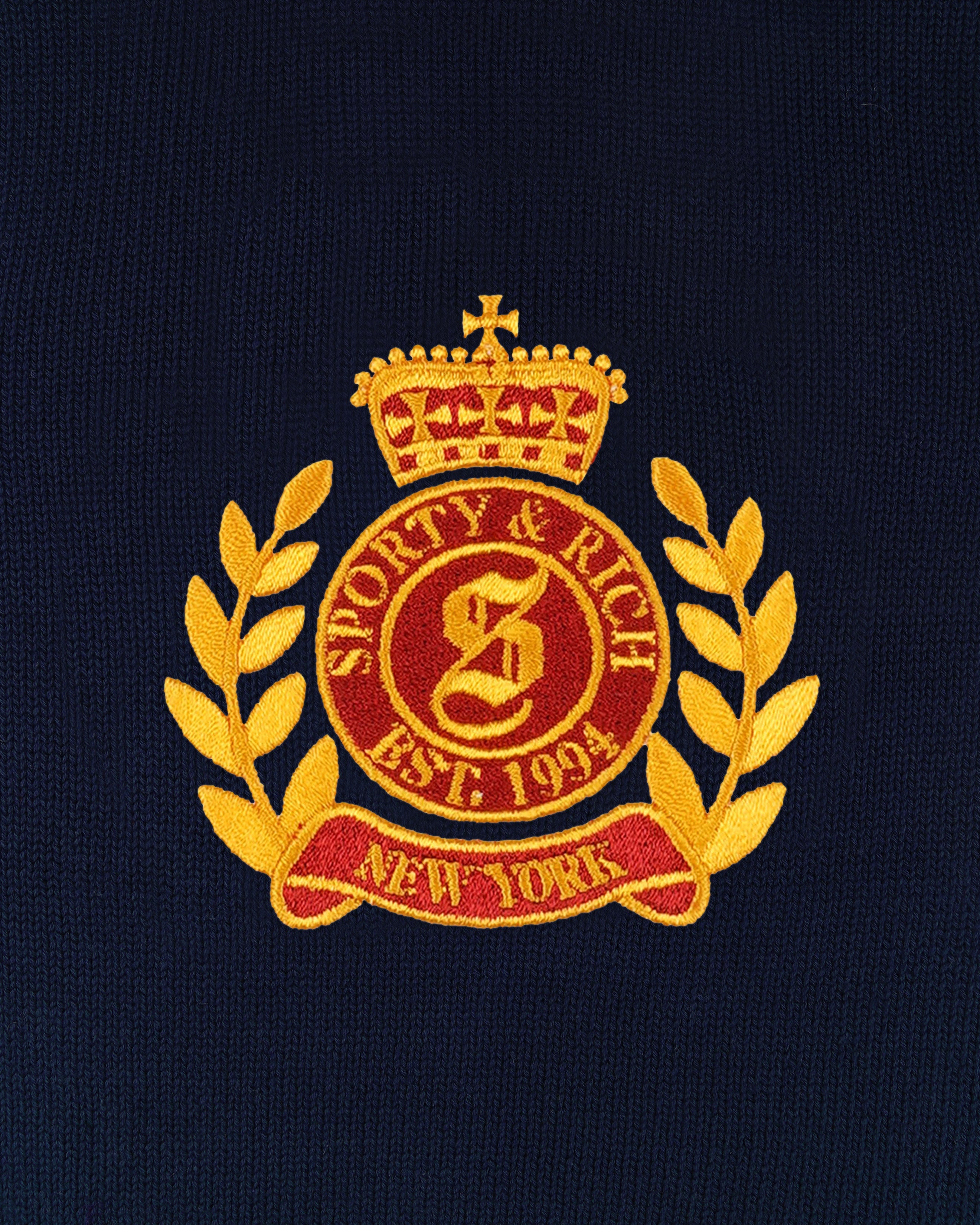 NY Crest Knitted Turtleneck - Navy