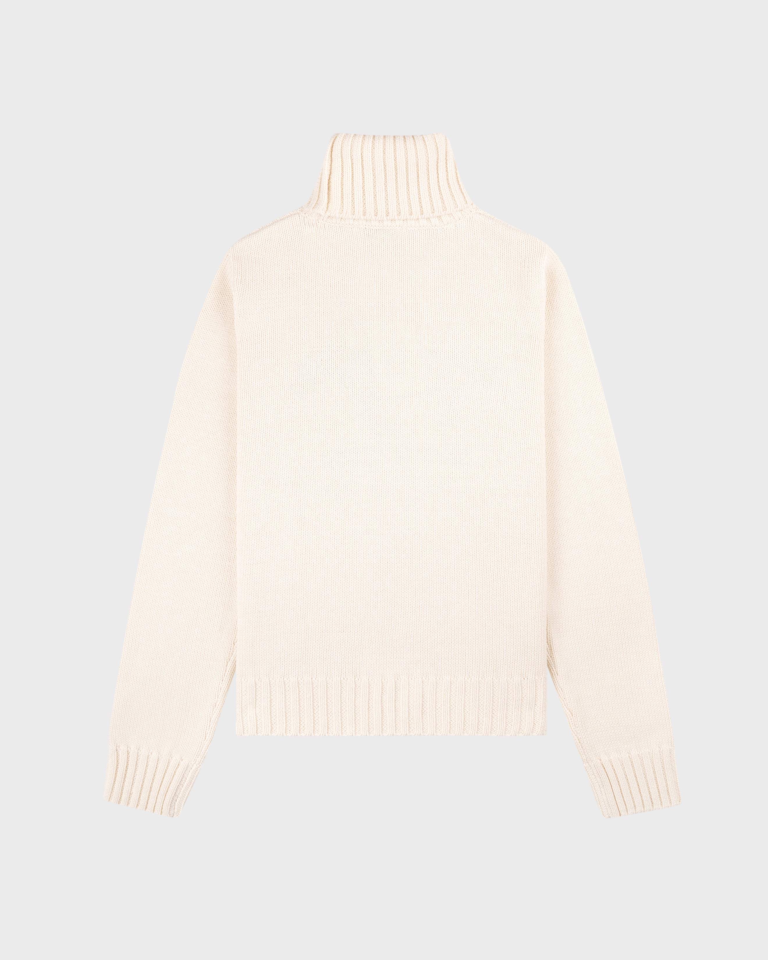 NY Crest Knitted Turtleneck - Ecru