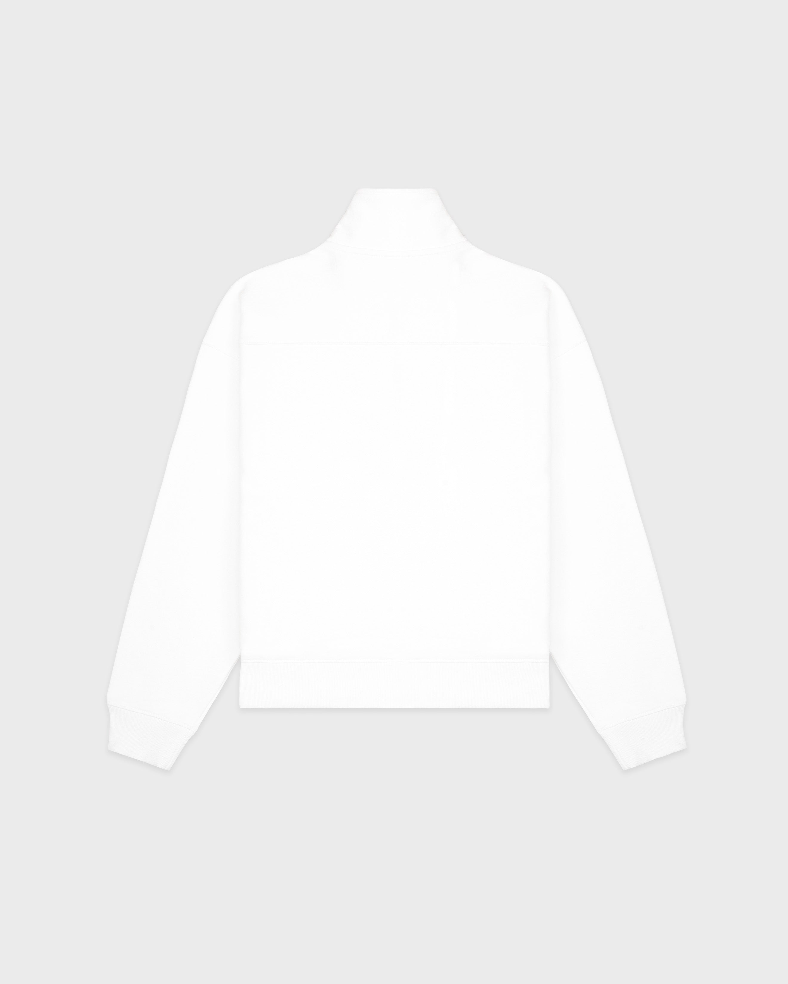 NY Crest Embroidered Quarter Zip - White