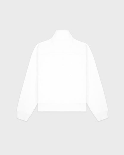 NY Crest Embroidered Quarter Zip - White