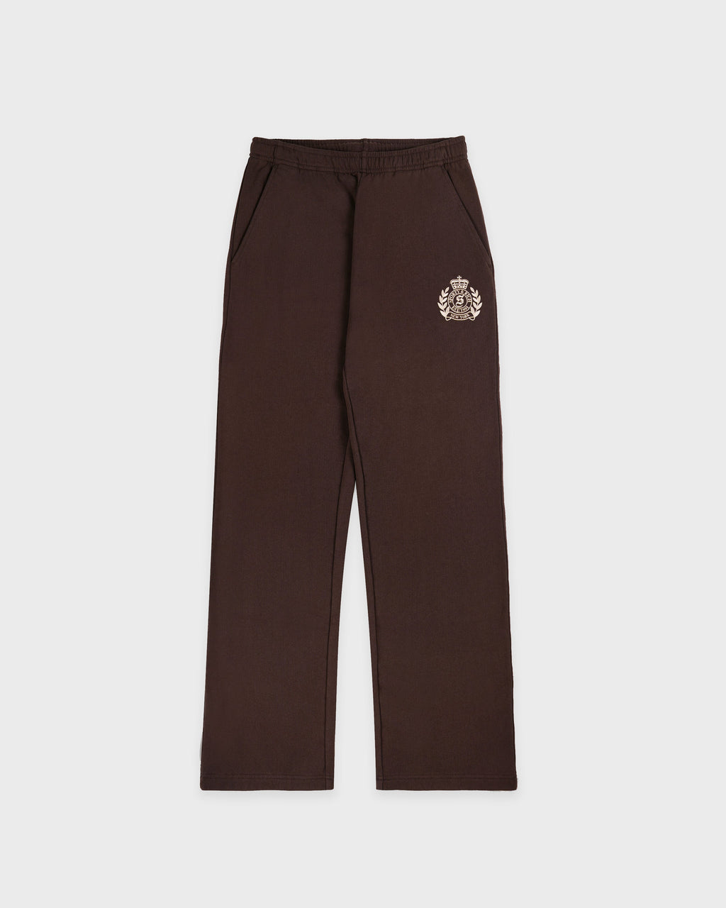 NY Crest Embroidered Wide Sweatpant - Chocolate