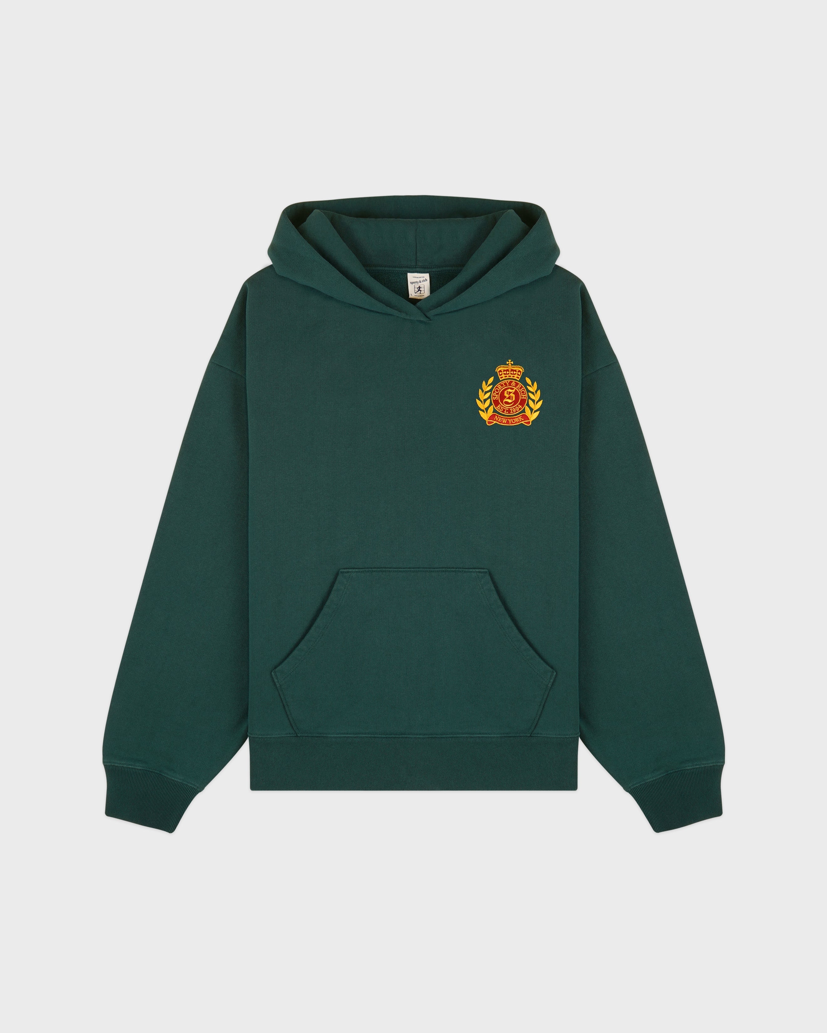 NY Crest Embroidered Hoodie - Forest