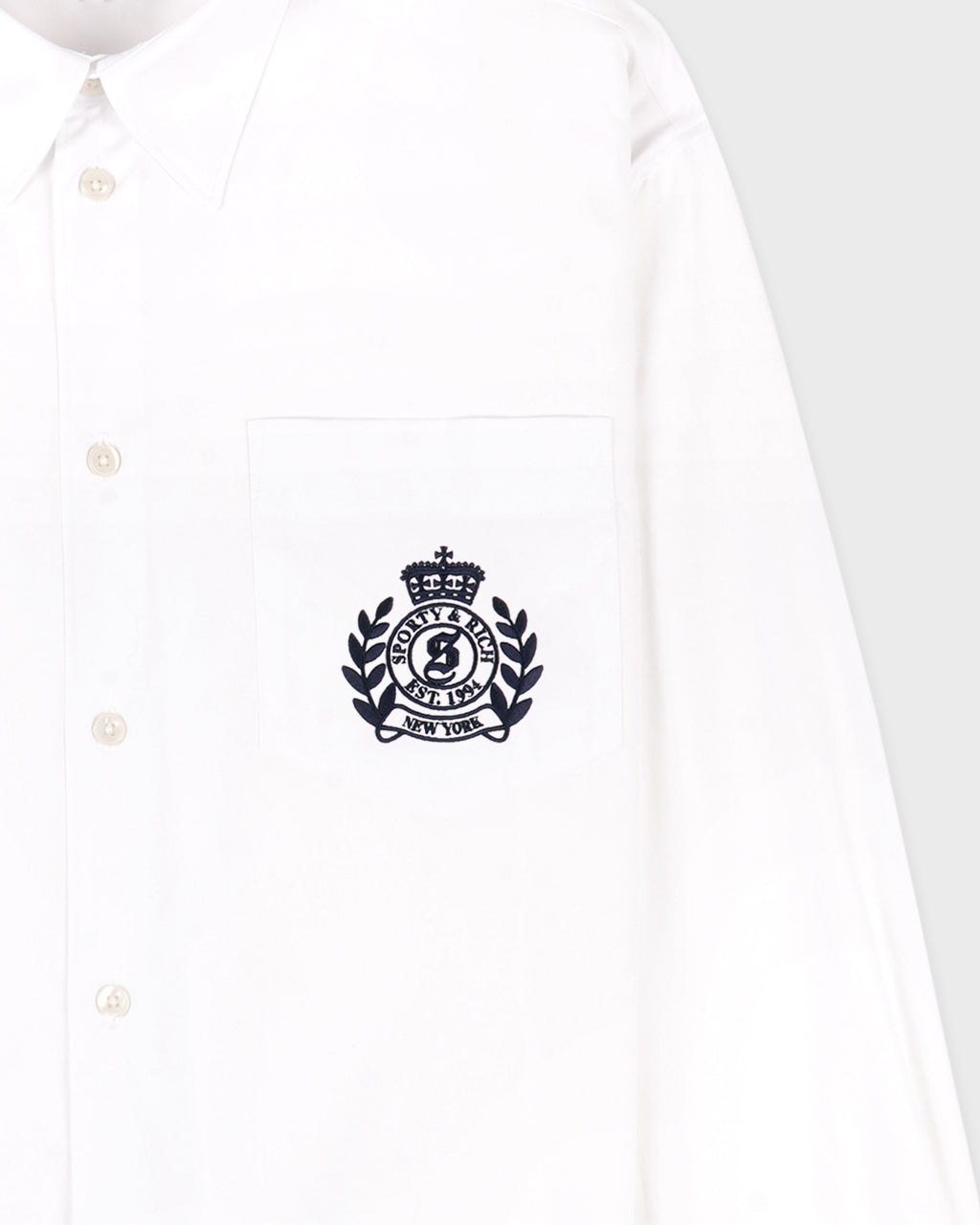 NY Crest Oversized Shirt - White/Navy
