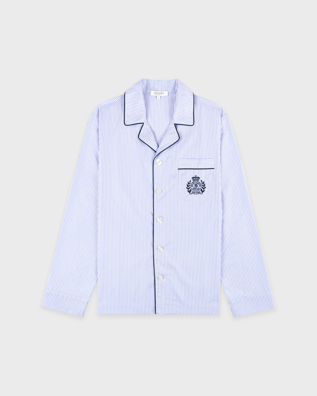 NY Crest Pyjama Shirt - Blue Stripe