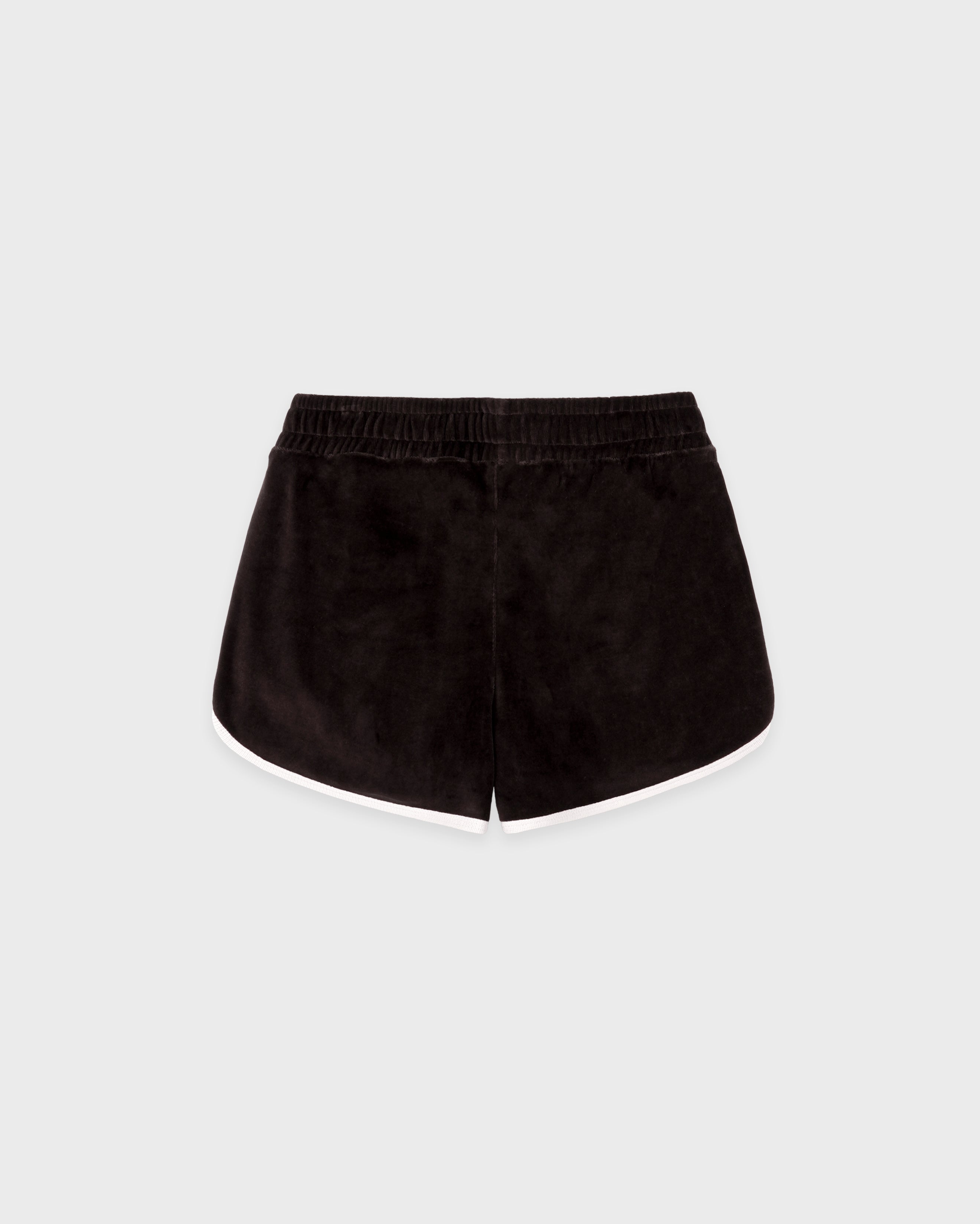 NY Crest Velour Track Short - Chocolate