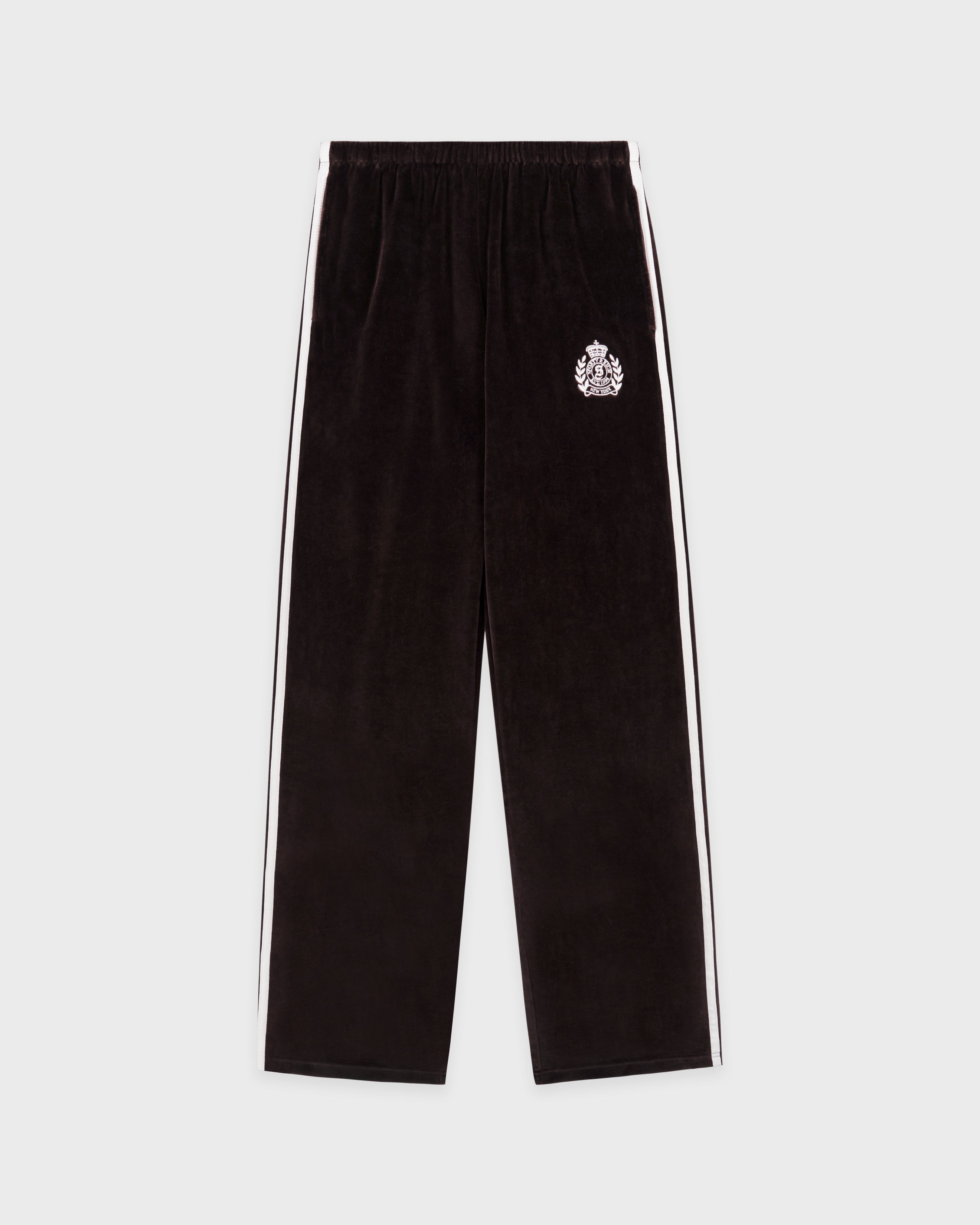 NY Crest Velour Sweatpant - Chocolate/Ecru