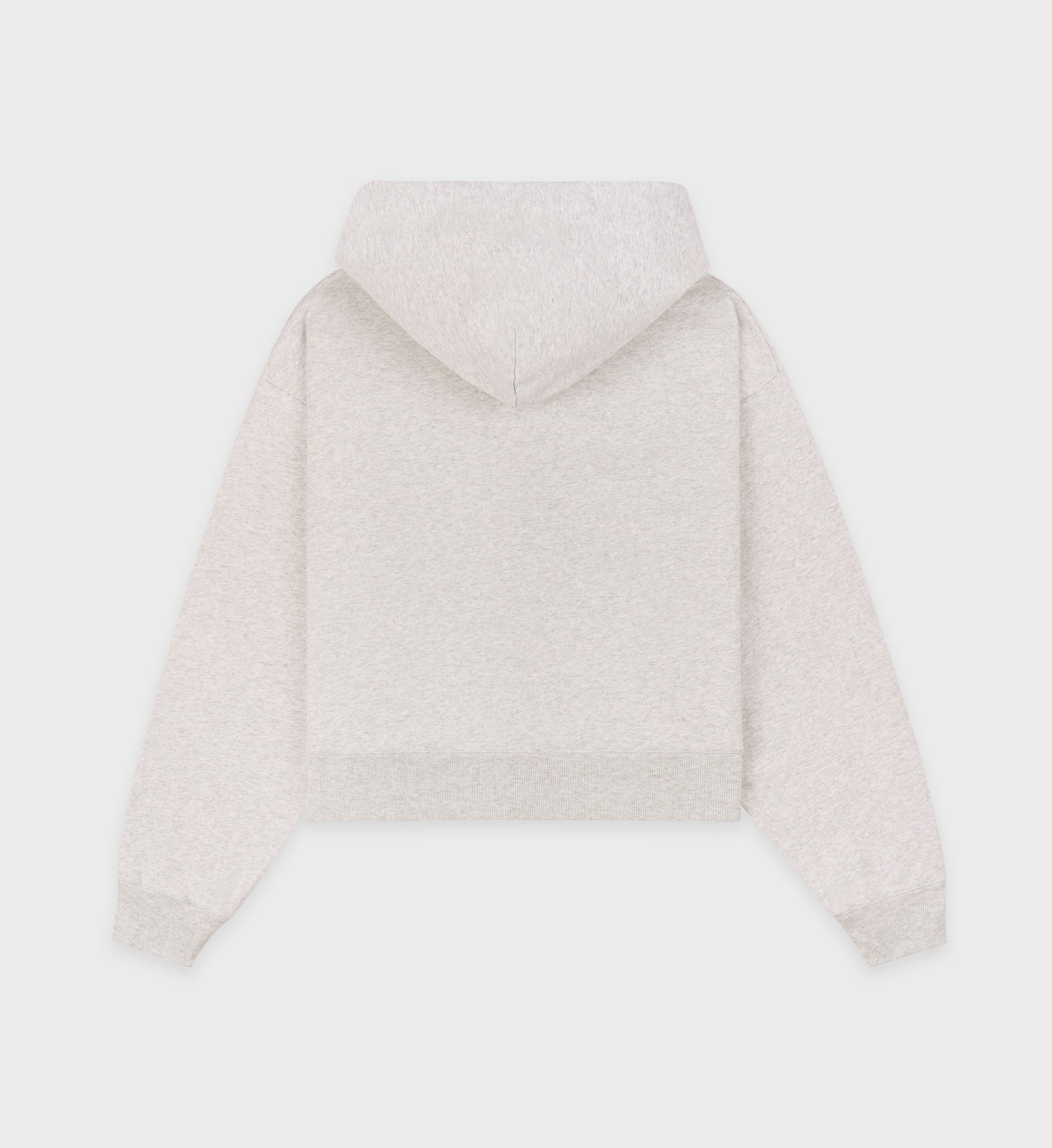 NY Health Club Cropped Zip Hoodie - Heather Gray/Navy
