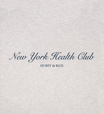 NY Health Club Cropped Zip Hoodie - Heather Gray/Navy