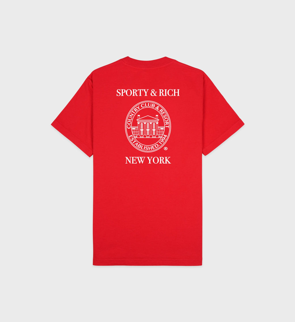 NY Resort T-Shirt - Ruby/White