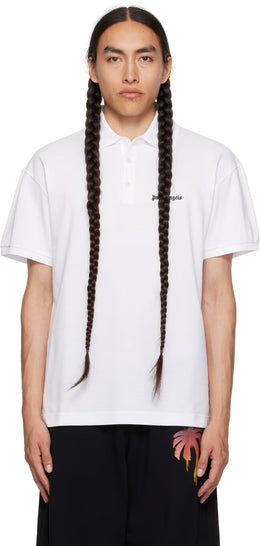 White Embroidered Polo