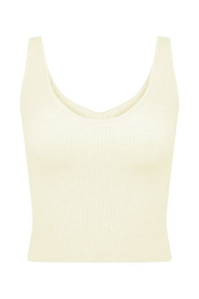 Natalya Ribbed Knit Cami Top - Ivory