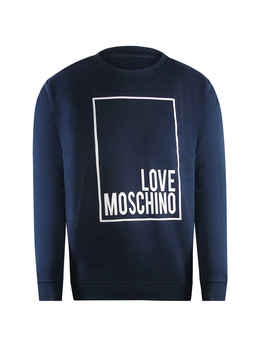Love Moschino Box Logo Navy Sweatshirt