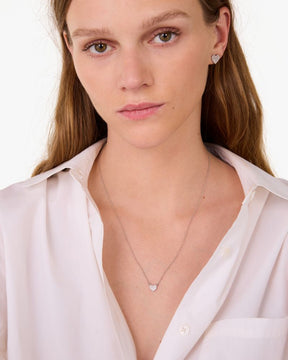 Yours Truly Pave Heart Mini Pendant Necklace
