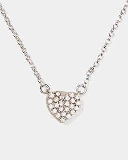 Yours Truly Pave Heart Mini Pendant Necklace
